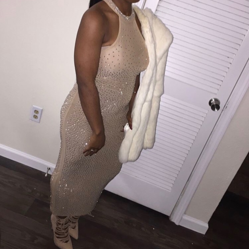 Sparkly Nude Party Dress